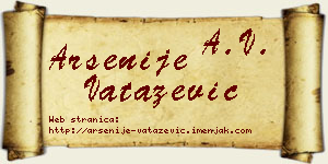 Arsenije Vatazević vizit kartica